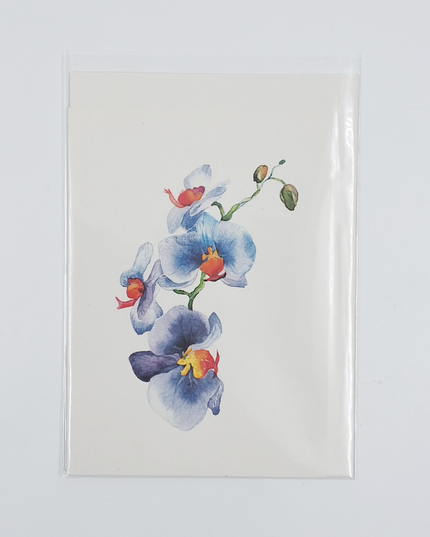 Greeting card orchid blue (F11054)