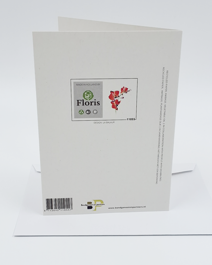 Wenskaart orchidee rood (F11055)