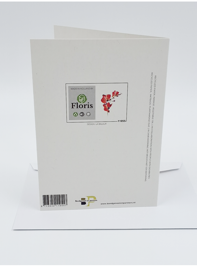 Wenskaart orchidee rood (F11055)