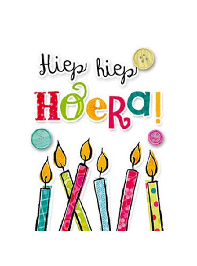 Wenskaart hiep hiep hoera (F11056)