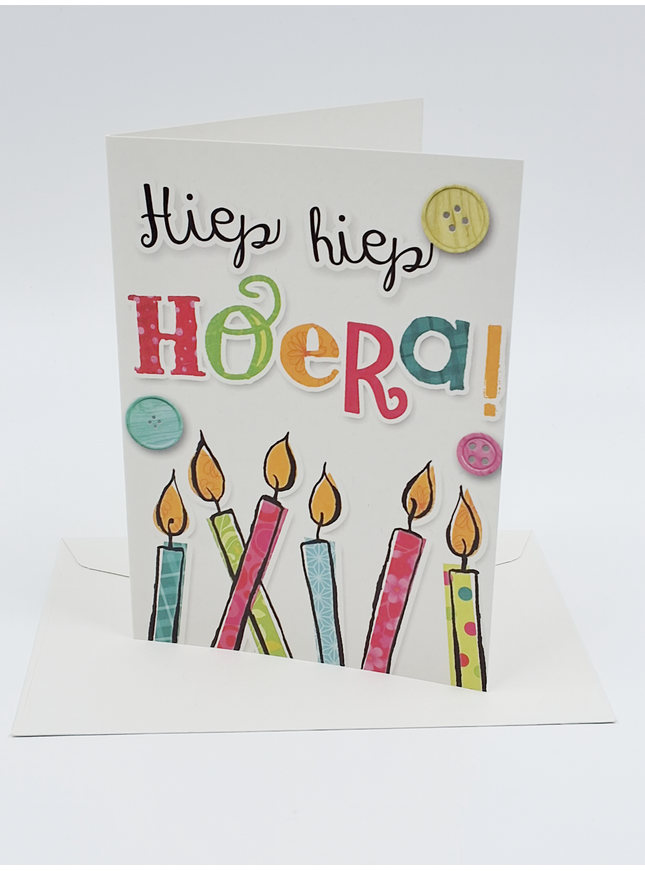 Wenskaart hiep hiep hoera (F11056)
