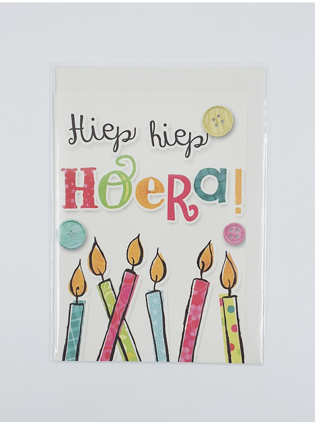 Wenskaart hiep hiep hoera (F11056)