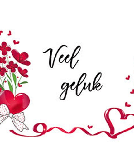 Greeting card good luck, heart/bow (F11060)