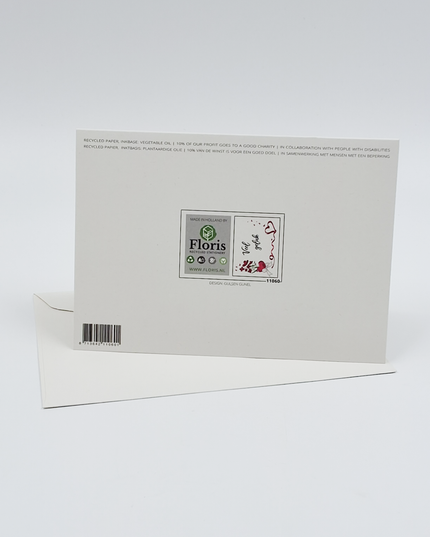 Greeting card good luck, heart/bow (F11060)