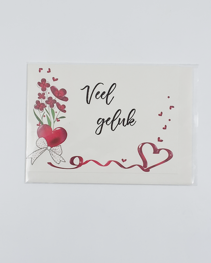 Greeting card good luck, heart/bow (F11060)