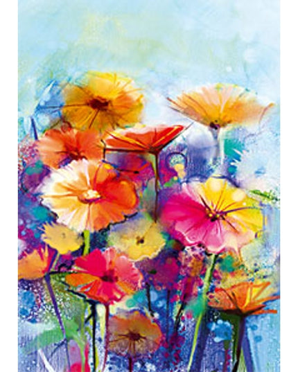 Greeting card gerbera orange/pink/yellow (F11063)
