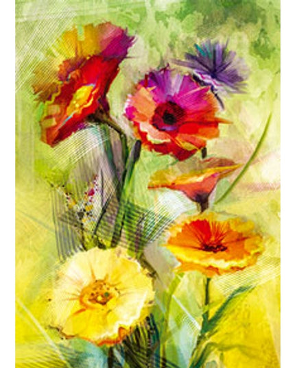 Wenskaart gerbera rood/geel (F11064)