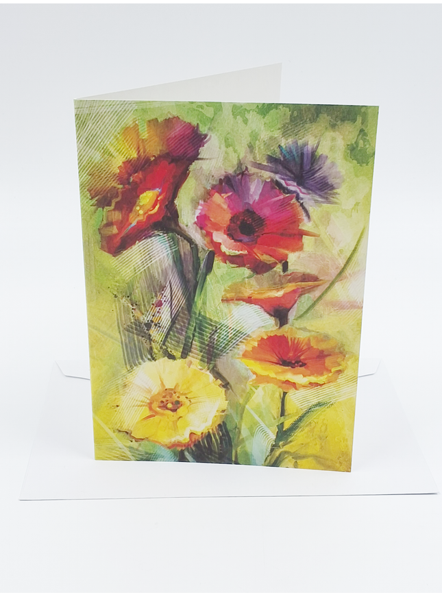 Wenskaart gerbera rood/geel (F11064)
