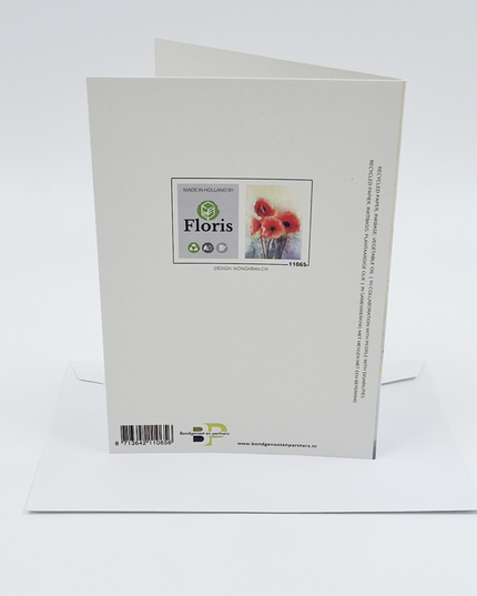 Greeting card poppies red (F11065)
