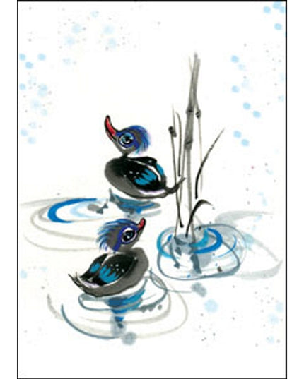 Greeting card two ducks (F11073)