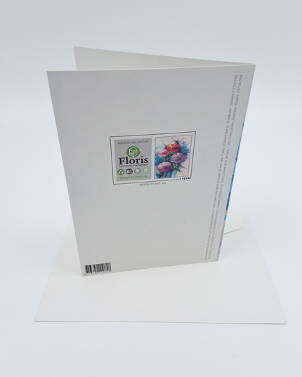 Wenskaart lentebloemen paars rood (F11074)