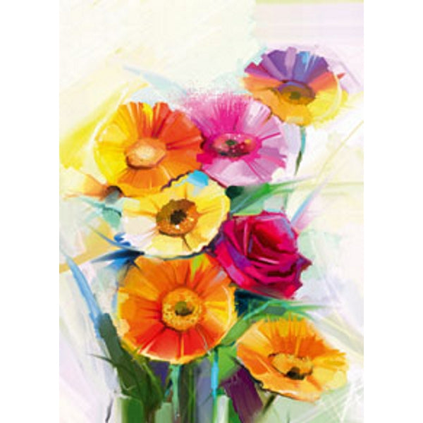 Wenskaart lentebloemen oranje rood (F11075)