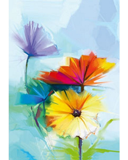 Greeting card 3 spring flowers (F11077)