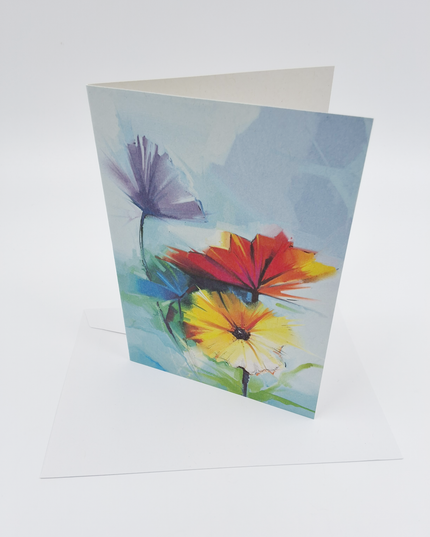 Greeting card 3 spring flowers (F11077)