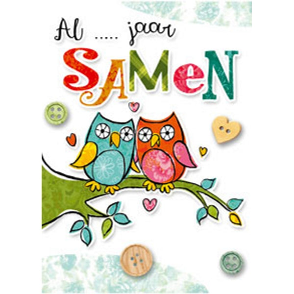 Wenskaart uilen, al … jaar samen (F11081)