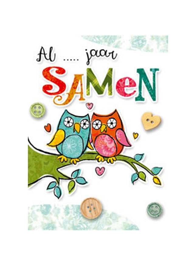 Wenskaart uilen, al … jaar samen (F11081)