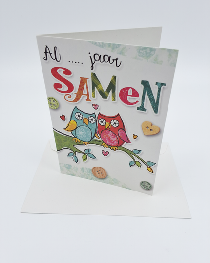 Greeting card owls, ... years together (F11081)