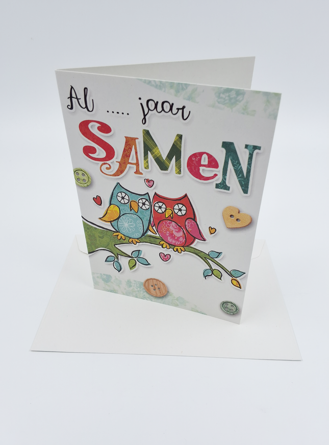 Wenskaart uilen, al … jaar samen (F11081)