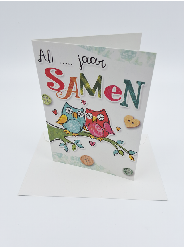 Wenskaart uilen, al … jaar samen (F11081)