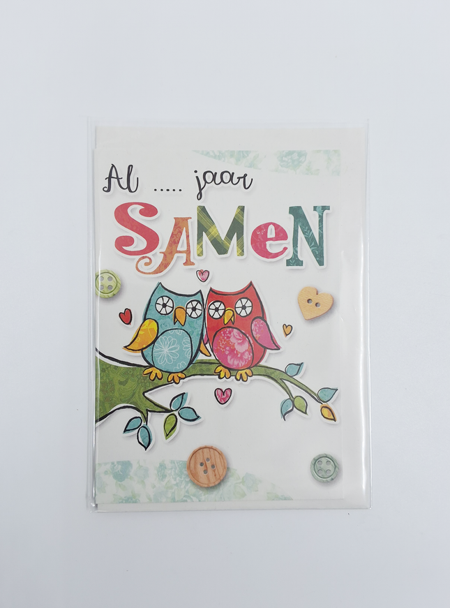 Wenskaart uilen, al … jaar samen (F11081)