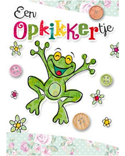 Greeting card frog, a pick-me-up (F11082)