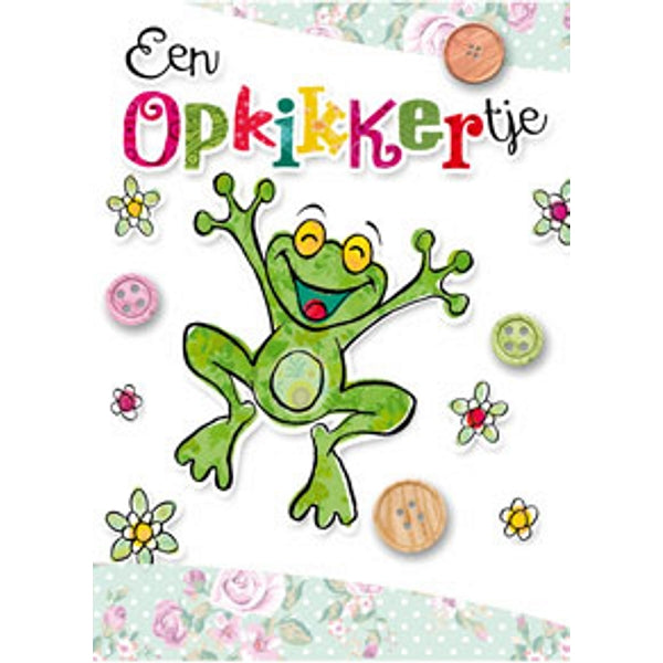 Wenskaart kikker, een opkikkertje (F11082)