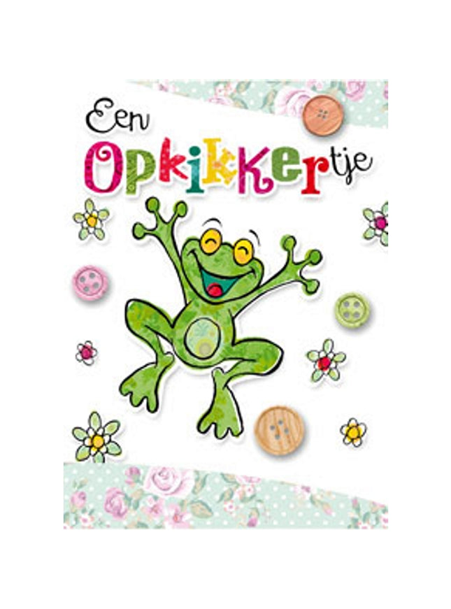 Wenskaart kikker, een opkikkertje (F11082)