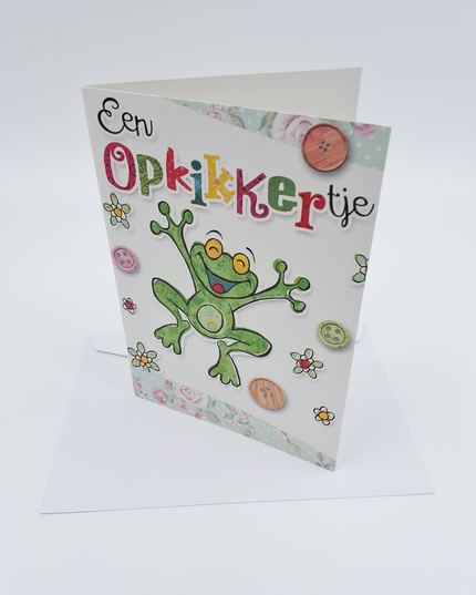 Greeting card frog, a pick-me-up (F11082)
