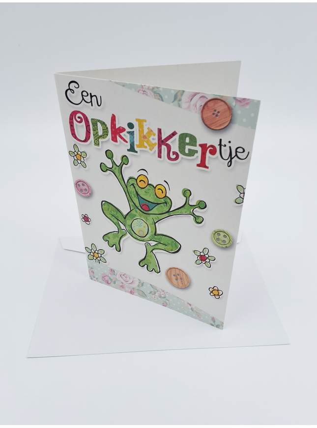 Wenskaart kikker, een opkikkertje (F11082)