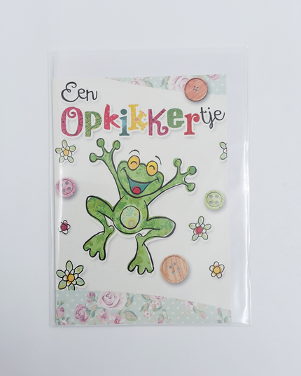 Greeting card frog, a pick-me-up (F11082)
