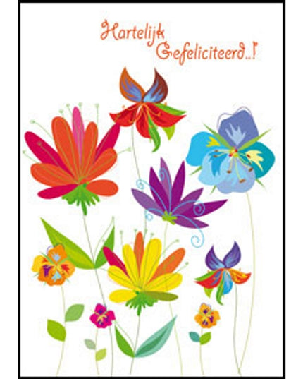 Greeting card flowers, happy birthday (F11083)