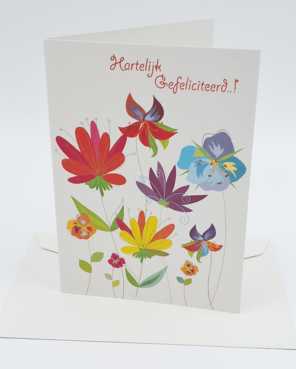 Greeting card flowers, happy birthday (F11083)
