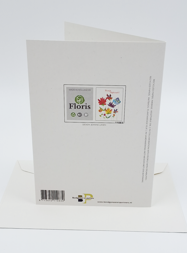 Wenskaart bloemen, hartelijk gefeliciteerd (F11083)