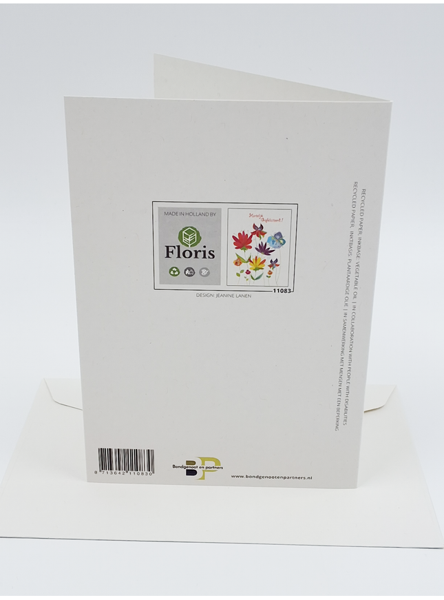 Wenskaart bloemen, hartelijk gefeliciteerd (F11083)