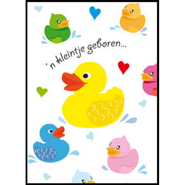 Wenskaart eenden 'n kleintje geboren…' (F11084)