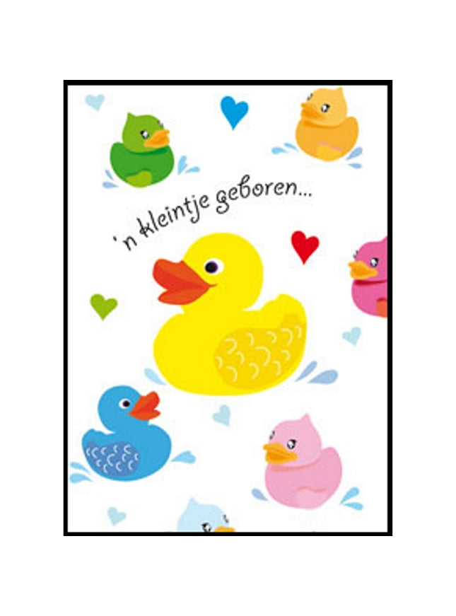 Wenskaart eenden 'n kleintje geboren…' (F11084)