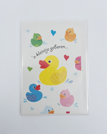 Wenskaart eenden 'n kleintje geboren…' (F11084)