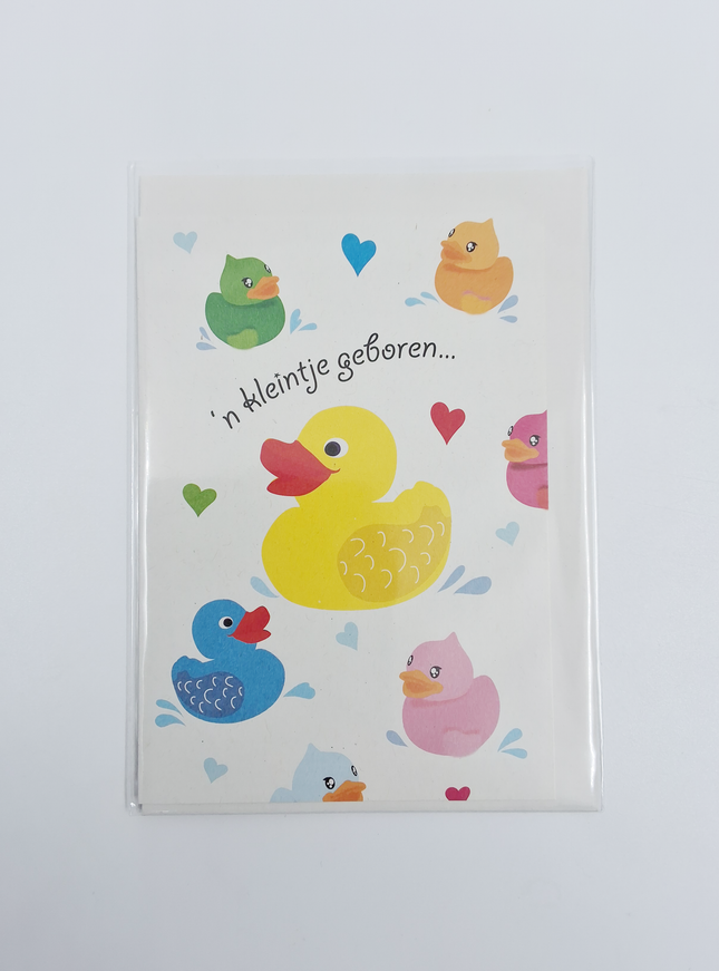 Wenskaart eenden 'n kleintje geboren…' (F11084)