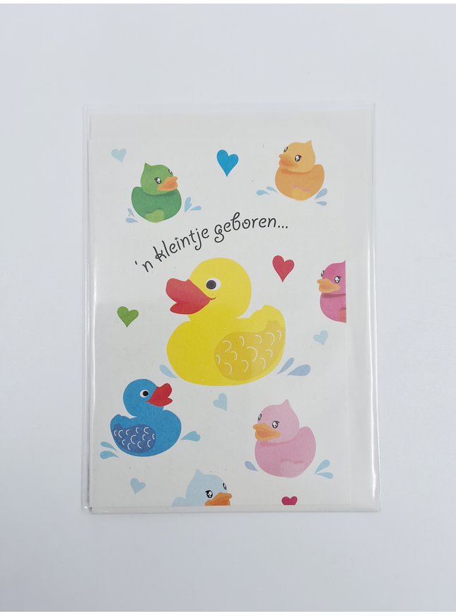 Wenskaart eenden 'n kleintje geboren…' (F11084)