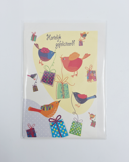 Greeting card birds gifts, congratulations (F11087)