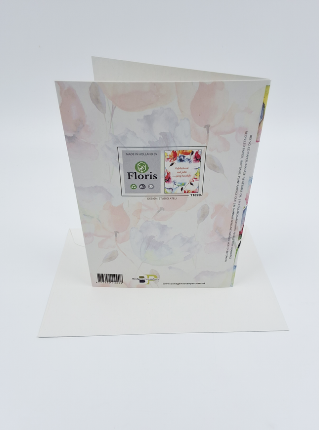 Wenskaart bloemen, gefeliciteerd met jullie … jarig huwelijk (F11090)