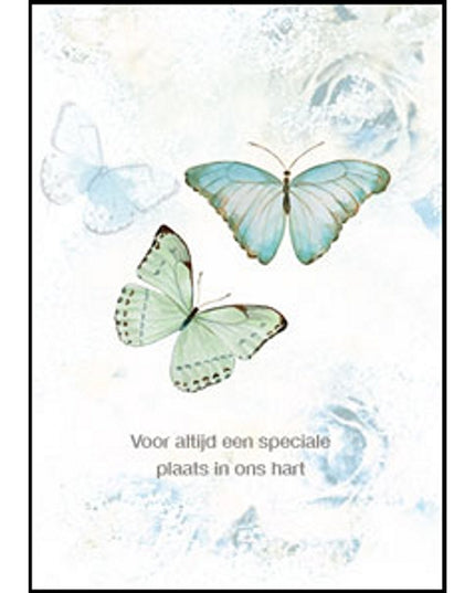Wenskaart condoleance vlinders, voor altijd … (F11096)