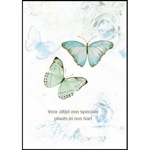 Wenskaart condoleance vlinders, voor altijd … (F11096)