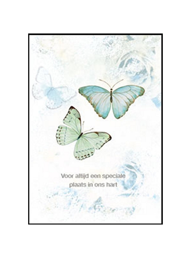 Wenskaart condoleance vlinders, voor altijd … (F11096)