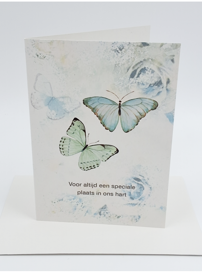 Wenskaart condoleance vlinders, voor altijd … (F11096)