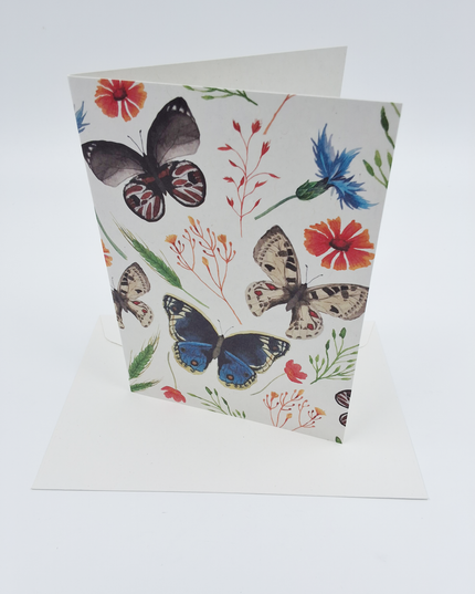 Greeting card butterfly, flower (F11097)