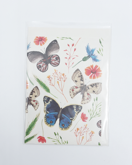 Greeting card butterfly, flower (F11097)