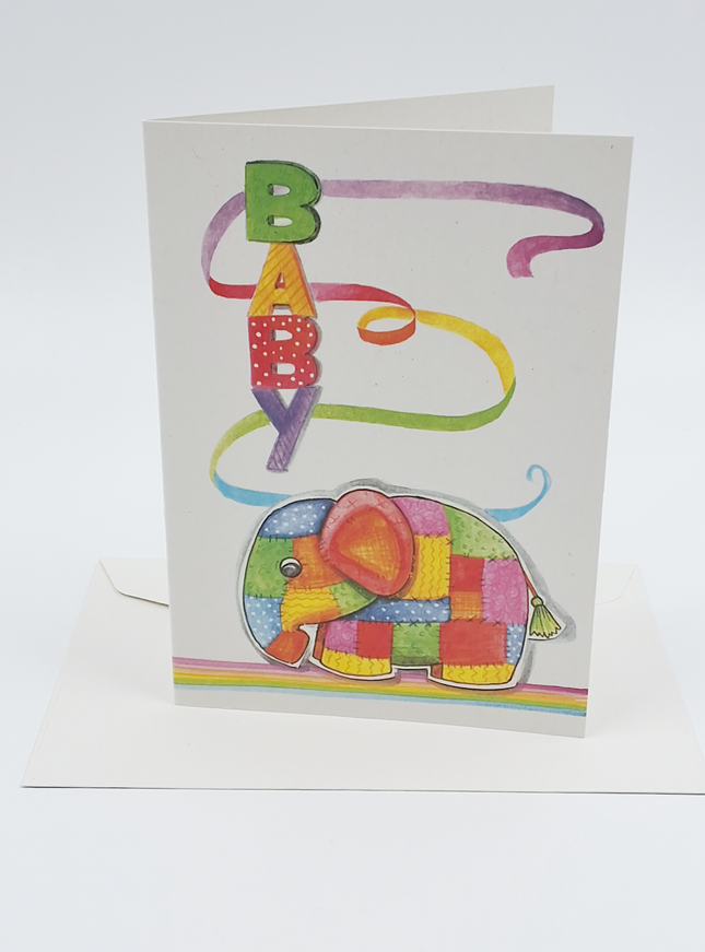 Wenskaart olifant baby (F11101)