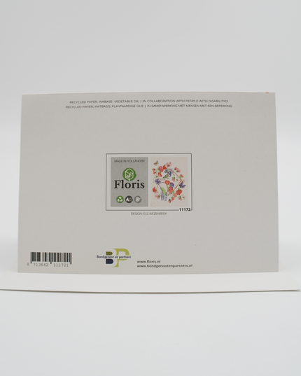 Wenskaart bloemen en vogels (F11172)