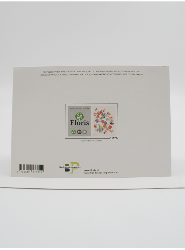 Wenskaart bloemen en vogels (F11172)